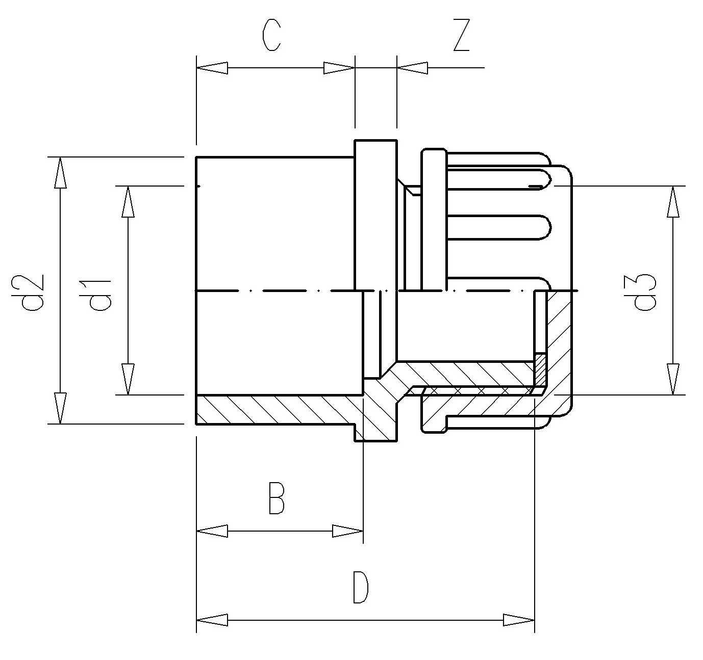 WIT377 Ниппель с крышкой ПВХ